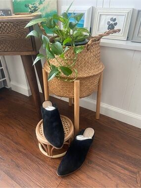 Caslon Black Suede Ankle Booties/Mules